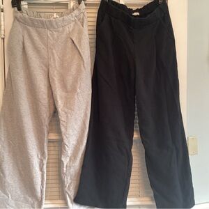 aerie Wide Leg Pants in Light Gray and Black